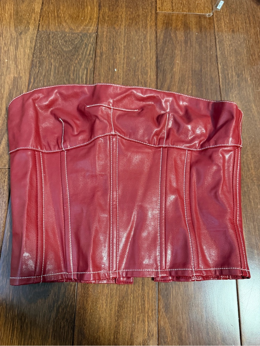 Edikted Women's Red Faux Leather Corset Skirt